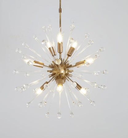 Hand Blown Italian Murano Glass Crystal Dandelion Chandelier