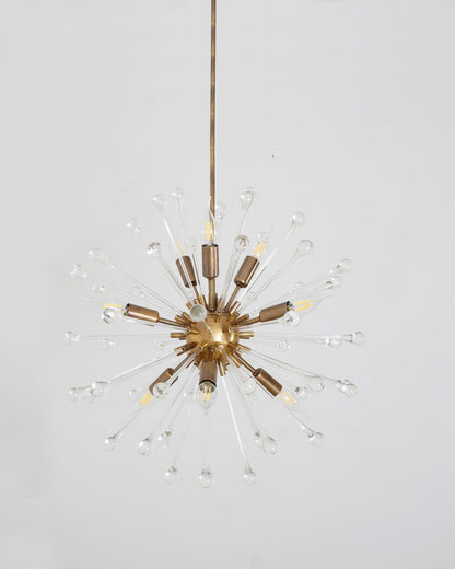 Hand Blown Italian Murano Glass Crystal Dandelion Chandelier