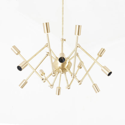 Modern Brass 12 Swivel Arm Sputnik Chandelier Light Fixture