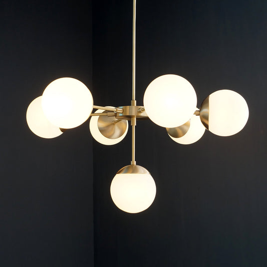 Modern Brass 7 Lights Globe Chandelier Light Fixture