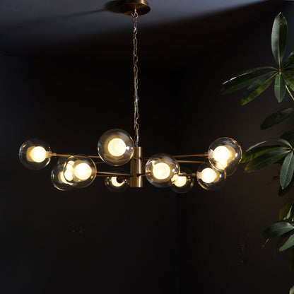 Karrington 12 Light Modern Brass Sputnik Chandelier Fixture