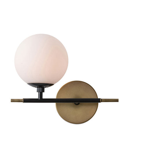 Modern Brass Glass Globe Wall Sconce Vanity Light