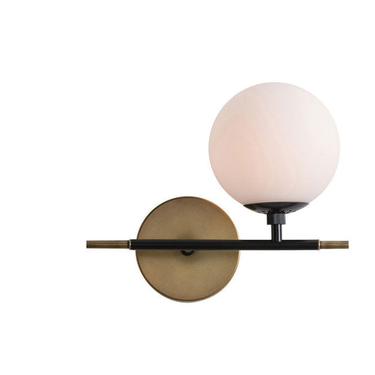 Modern Brass Glass Globe Wall Sconce Vanity Light