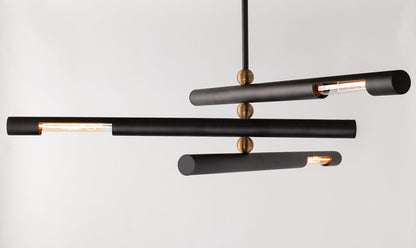 Hendrix 3-Light Sputnik Chandelier - Black Brass