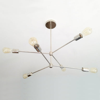 Double Layers 6 Light Modern Brass Sputnik Chandelier