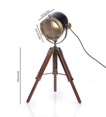 Modern Silver Aluminium & Glass Table Tripod Lamp