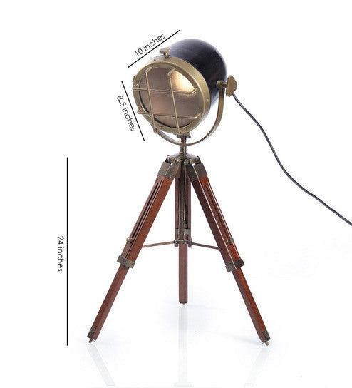 Modern Silver Aluminium & Glass Table Tripod Lamp