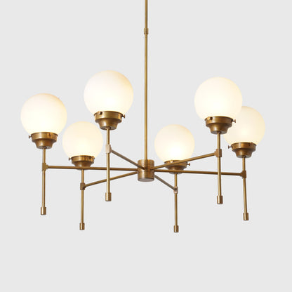 Heritage Brass 6 Ribbed Globes Osborne Chandelier Light Fixture