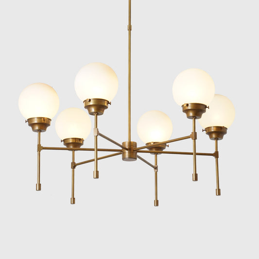 Heritage Brass 6 Ribbed Globes Osborne Chandelier Light Fixture
