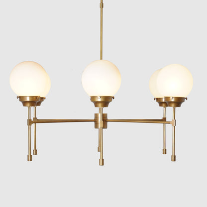 Heritage Brass 6 Ribbed Globes Osborne Chandelier Light Fixture