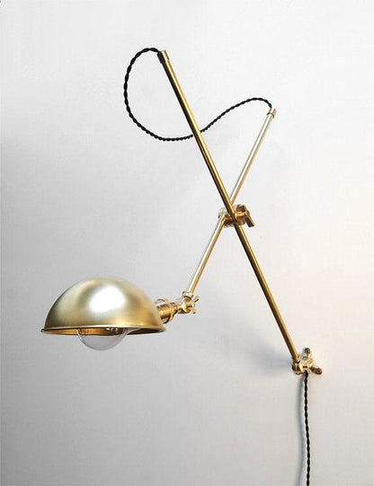 Large Modern Brass Adjustable Articulating Wall Lamp