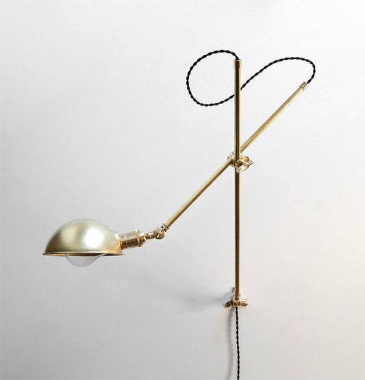 Large Modern Brass Adjustable Articulating Wall Lamp