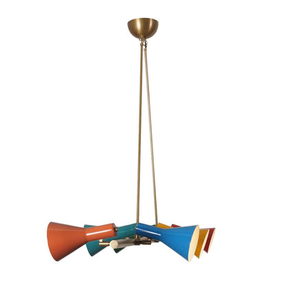 Mid Century Multi Color Shade Linear Chandelier Ceiling Pendant Light Fixture Modern Handmade Brass Chandelier