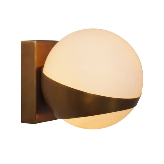 Handmade Single Globe Sputnik Brass Wall Sconce Raw Brass Wall Mount Lamp Fixture