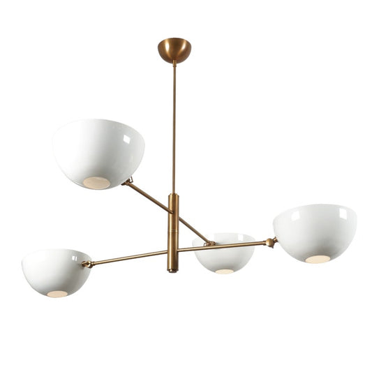 4 Light Pendant Mid Century Modern Raw Brass Sputnik chandelier light Fixture