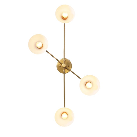 4 Light Half Dome Shade Brass Sputnik Ceiling Flush Mount Wall Lamp Flush Mount Fixture