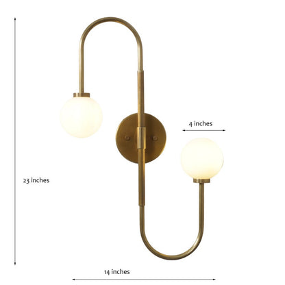 Handmade Double Light Globe Sputnik Brass Sconce Wall Lamp Beside Wall Lamp