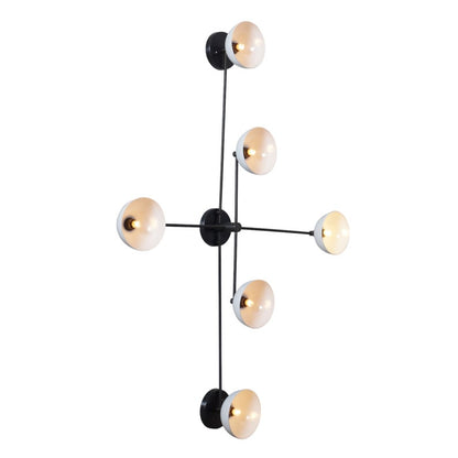 6 Light Half Dome Shade Brass Sputnik Ceiling Flush Mount Wall Lamp Flush Mount Fixture