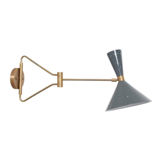 Italian Style Sputnik Pivot Articulated Arm Brass Bedside Wall Lamp Sconce Fixture