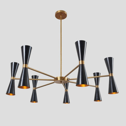 Mid Century Sputnik Chandelier Modern Handmade Brass 14 Lights Chandelier Ceiling Light Fixture