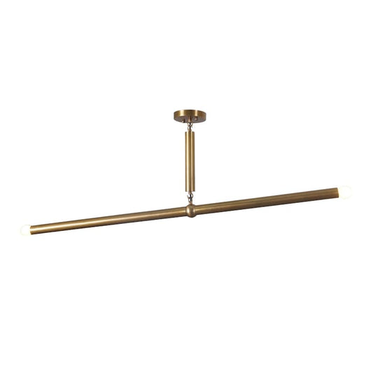 Mid Century Sputnik Two Arm Light Linear Chandelier Modern Handmade Brass Chandelier Ceiling Light Fixture