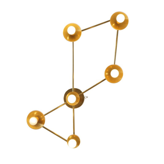 Six Light Handmade Brass Sputnik Wall Lamp Bedside Wall Sconce