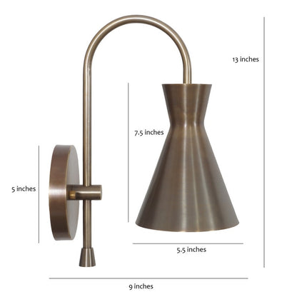 Single Light Shade Sputnik Patina Brass Wall Lamp Beside Wall Sconce Handmade Brass Wall Sconce