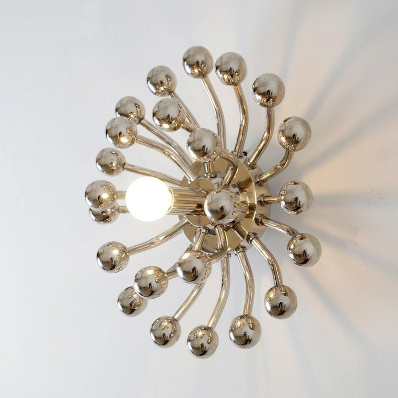 Handmade Mid Century Style Brass Pistillo Wall Sconce Wall Lamp Sculpture Pistillo Sconce