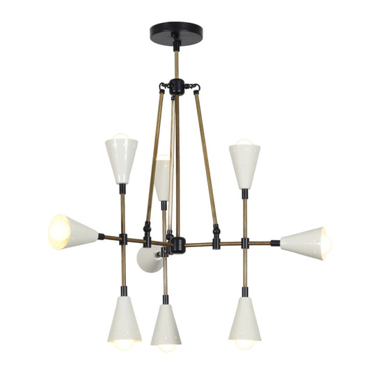 Mid Century Sputnik 9 Light Chandelier Modern Handmade Brass Ceiling Light Fixture