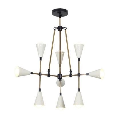 Mid Century Sputnik 9 Light Chandelier Modern Handmade Brass Ceiling Light Fixture