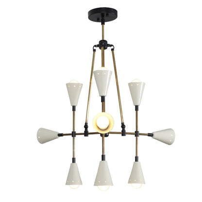 Mid Century Sputnik 9 Light Chandelier Modern Handmade Brass Ceiling Light Fixture