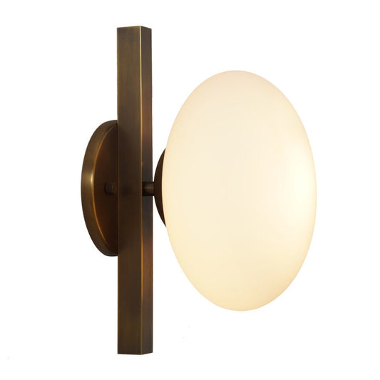 Handmade Single Globe Sputnik Brass Wall Sconce Patina Brass Wall Mount Lamp Fixture