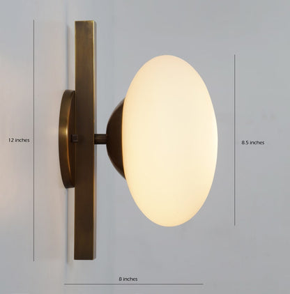 Handmade Single Globe Sputnik Brass Wall Sconce Patina Brass Wall Mount Lamp Fixture