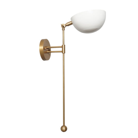 Single Light Articulated Shade Sputnik Raw Brass Wall Lamp Beside Wall Sconce Handmade Brass Wall Sconce