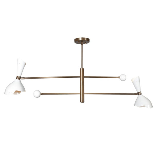 4 Light Ceiling Counter ball Pendant Mid Century Modern Raw Brass Sputnik chandelier light Fixture