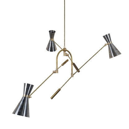 Mid Century Brass Sputnik Suspension Ceiling Chandelier Modern Handmade Brass Three Arm Chandelier Ceiling Light Fixture