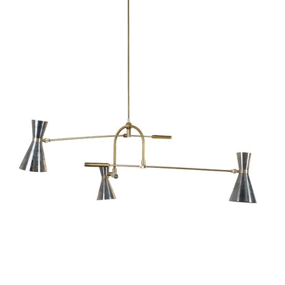 Mid Century Brass Sputnik Suspension Ceiling Chandelier Modern Handmade Brass Three Arm Chandelier Ceiling Light Fixture