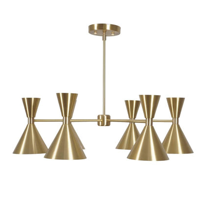 Mid Century Sputnik Chandelier Modern Handmade Brass 6 Lights Chandelier Ceiling Light Fixture