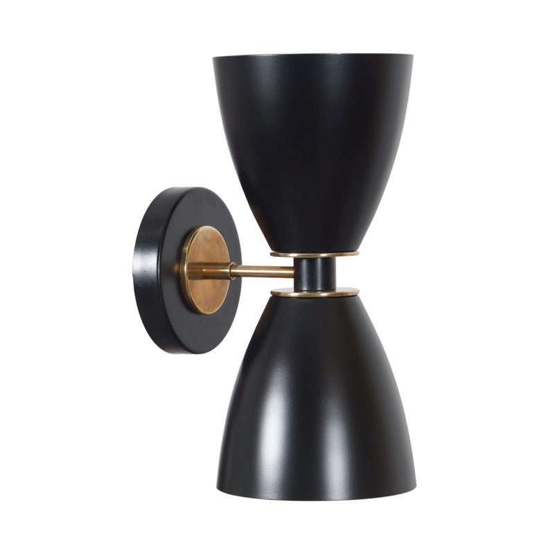 Mid Century Style Brass Sputnik Double Shade Wall Sconce Brass Wall Lamp Bedside Sconce