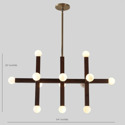 Thirteen Globe Handmade Sputnik Wood Chandelier Pendant Light Fixture Globe Pendant