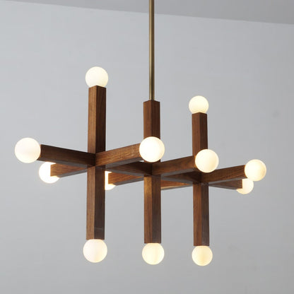 Thirteen Globe Handmade Sputnik Wood Chandelier Pendant Light Fixture Globe Pendant