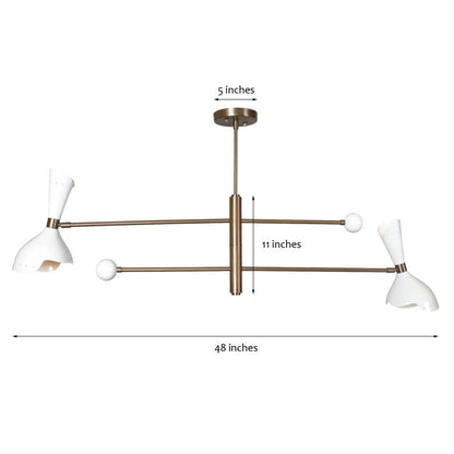 4 Light Ceiling Counter ball Pendant Mid Century Modern Raw Brass Sputnik chandelier light Fixture