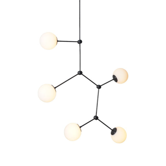 Mid Century Sputnik Five Globe Drop Chandelier Modern Handmade Brass Chandelier Ceiling Light Fixture