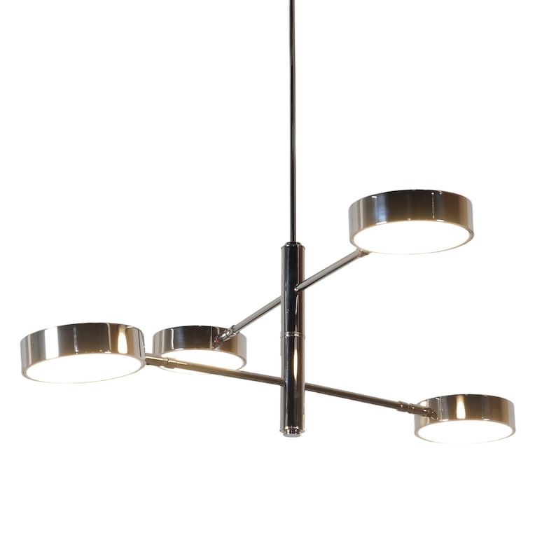 Handmade Brass LED Strip Light Sputnik Starburst Ceiling Chandelier