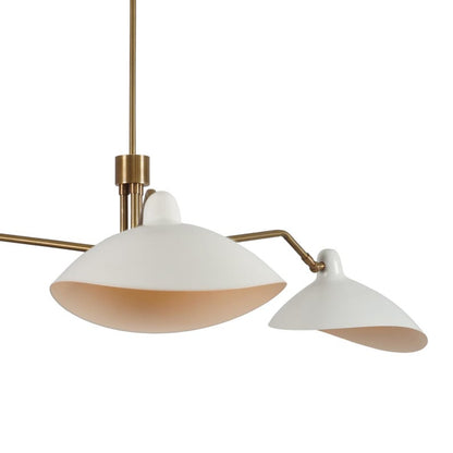 Handmade 3 Light Curved Shade Mid Century Modern Raw Brass Sputnik chandelier light Fixture Semi Flush Mount