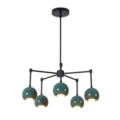 Five Light eyeball Shade Sputnik Brass Starburst Ceiling Chandelier Light Fixture
