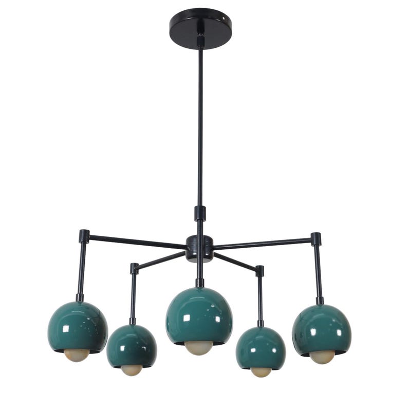 Five Light eyeball Shade Sputnik Brass Starburst Ceiling Chandelier Light Fixture