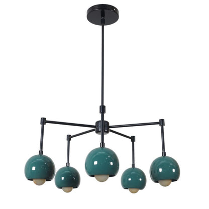 Five Light eyeball Shade Sputnik Brass Starburst Ceiling Chandelier Light Fixture