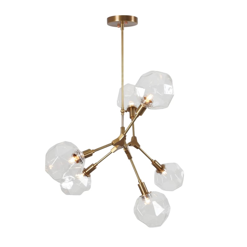 Handmade Elegant Lighting 6 - Light modern Brass Sputnik Branch Chandelier