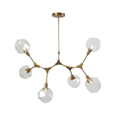 Handmade Elegant Lighting 6 - Light modern Brass Sputnik Branch Chandelier